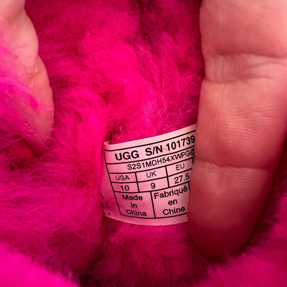 UGG Bright Pink Furry Kids Boots - Picture 7 of 8